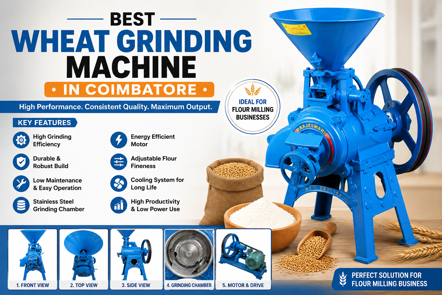  Best wheat grinding machine in coimbatore: Features, Benefits & Applications