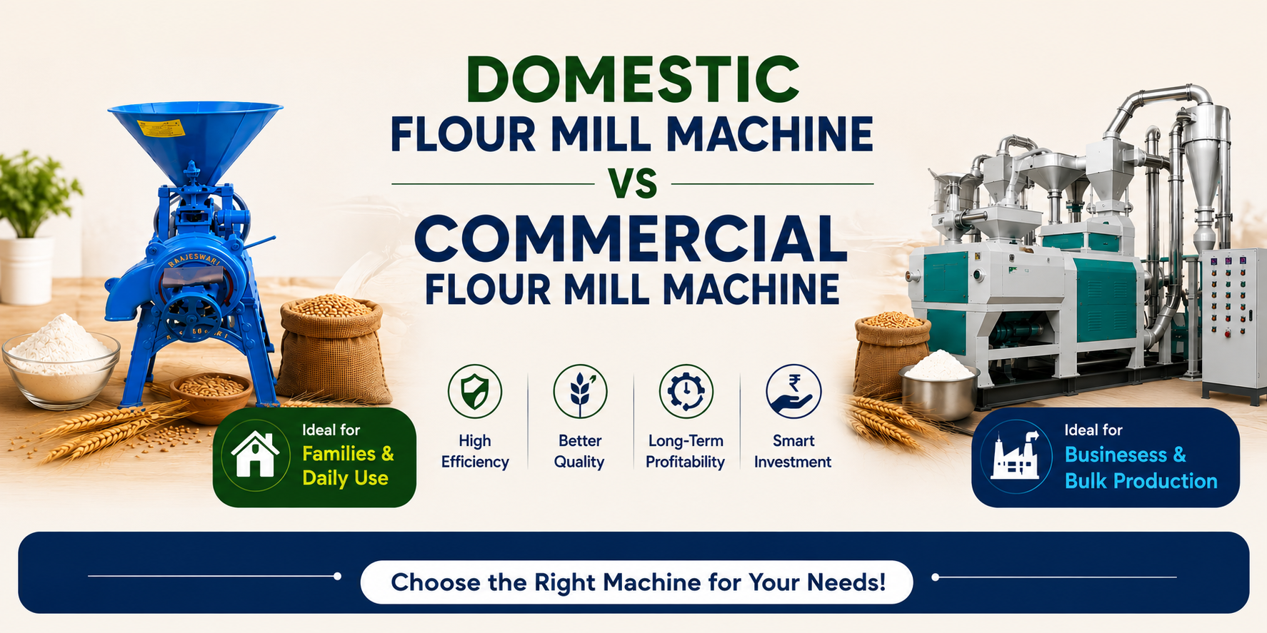  Domestic Flour Mill Machine vs Commercial Flour Mill Machine